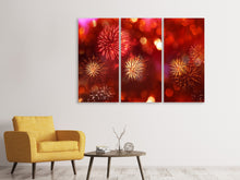 Laden Sie das Bild in den Galerie-Viewer, Leinwandbild 3-teilig Buntes Feuerwerk