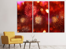 Laden Sie das Bild in den Galerie-Viewer, Leinwandbild 3-teilig Buntes Feuerwerk