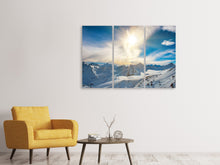 Laden Sie das Bild in den Galerie-Viewer, Leinwandbild 3-teilig Über den verschneiten Gipfeln