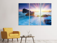 Laden Sie das Bild in den Galerie-Viewer, Leinwandbild 3-teilig Mystisches Meer