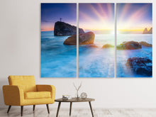 Laden Sie das Bild in den Galerie-Viewer, Leinwandbild 3-teilig Mystisches Meer