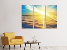 Laden Sie das Bild in den Galerie-Viewer, Leinwandbild 3-teilig Sonnenuntergang über den Wolken