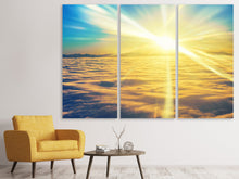 Laden Sie das Bild in den Galerie-Viewer, Leinwandbild 3-teilig Sonnenuntergang über den Wolken