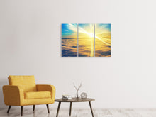 Laden Sie das Bild in den Galerie-Viewer, Leinwandbild 3-teilig Sonnenuntergang über den Wolken