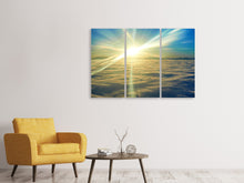 Laden Sie das Bild in den Galerie-Viewer, Leinwandbild 3-teilig Sonnenaufgang über den Wolken