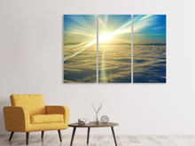 Laden Sie das Bild in den Galerie-Viewer, Leinwandbild 3-teilig Sonnenaufgang über den Wolken