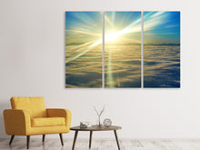 Laden Sie das Bild in den Galerie-Viewer, Leinwandbild 3-teilig Sonnenaufgang über den Wolken