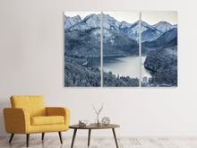 Laden Sie das Bild in den Galerie-Viewer, Leinwandbild 3-teilig Schwarzweissfotografie Berge