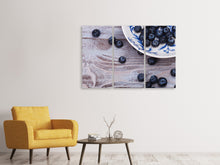 Laden Sie das Bild in den Galerie-Viewer, Leinwandbild 3-teilig Blaubeeren
