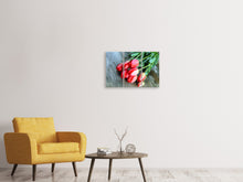 Laden Sie das Bild in den Galerie-Viewer, Leinwandbild 3-teilig Der rote Tulpenstrauss