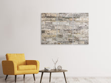 Laden Sie das Bild in den Galerie-Viewer, Leinwandbild 3-teilig Elegante Steinmauer