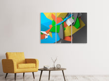 Laden Sie das Bild in den Galerie-Viewer, Leinwandbild 3-teilig 3D-Geometrische Figuren