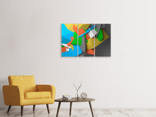 Laden Sie das Bild in den Galerie-Viewer, Leinwandbild 3-teilig 3D-Geometrische Figuren
