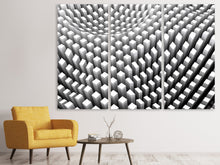 Laden Sie das Bild in den Galerie-Viewer, Leinwandbild 3-teilig 3D-Rasterdesign