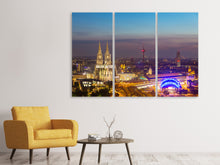 Laden Sie das Bild in den Galerie-Viewer, Leinwandbild 3-teilig Skyline Kölner Dom bei Nacht