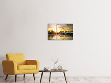 Laden Sie das Bild in den Galerie-Viewer, Leinwandbild 3-teilig Skyline Big Ben im Sonnenuntergang
