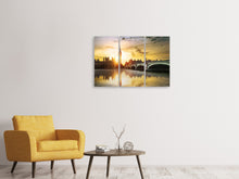 Laden Sie das Bild in den Galerie-Viewer, Leinwandbild 3-teilig Skyline Big Ben im Sonnenuntergang