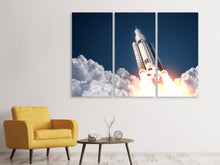 Laden Sie das Bild in den Galerie-Viewer, Leinwandbild 3-teilig Raketenstart