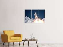 Laden Sie das Bild in den Galerie-Viewer, Leinwandbild 3-teilig Raketenstart