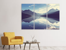 Laden Sie das Bild in den Galerie-Viewer, Leinwandbild 3-teilig Bergspiegelung