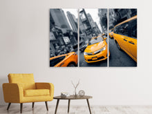 Laden Sie das Bild in den Galerie-Viewer, Leinwandbild 3-teilig Taxi in NYC