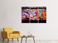 Laden Sie das Bild in den Galerie-Viewer, Leinwandbild 3-teilig Graffiti Kunst