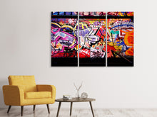 Laden Sie das Bild in den Galerie-Viewer, Leinwandbild 3-teilig Graffiti Kunst