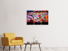 Laden Sie das Bild in den Galerie-Viewer, Leinwandbild 3-teilig Graffiti Kunst