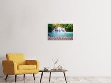 Laden Sie das Bild in den Galerie-Viewer, Leinwandbild 3-teilig Terrasse am Wasserfall