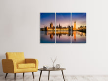 Laden Sie das Bild in den Galerie-Viewer, Leinwandbild 3-teilig Big Ben in der Nacht