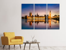 Laden Sie das Bild in den Galerie-Viewer, Leinwandbild 3-teilig Big Ben in der Nacht