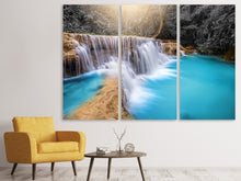 Laden Sie das Bild in den Galerie-Viewer, Leinwandbild 3-teilig Glücklicher Wasserfall