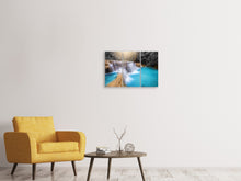 Laden Sie das Bild in den Galerie-Viewer, Leinwandbild 3-teilig Glücklicher Wasserfall