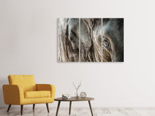 Laden Sie das Bild in den Galerie-Viewer, Leinwandbild 3-teilig Close Up Elefant