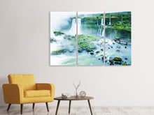 Laden Sie das Bild in den Galerie-Viewer, Leinwandbild 3-teilig Wasserfälle