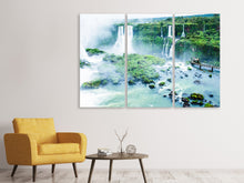 Laden Sie das Bild in den Galerie-Viewer, Leinwandbild 3-teilig Wasserfälle
