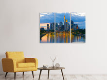 Laden Sie das Bild in den Galerie-Viewer, Leinwandbild 3-teilig Skyline Frankfurt am Main
