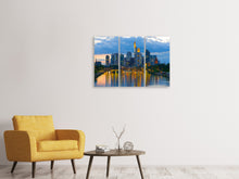 Laden Sie das Bild in den Galerie-Viewer, Leinwandbild 3-teilig Skyline Frankfurt am Main