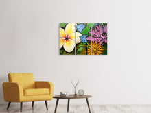 Laden Sie das Bild in den Galerie-Viewer, Leinwandbild 3-teilig Graffiti Flowers