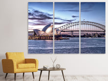 Laden Sie das Bild in den Galerie-Viewer, Leinwandbild 3-teilig Skyline Sydney Opera House