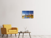 Laden Sie das Bild in den Galerie-Viewer, Leinwandbild 3-teilig Skyline Sydney in der Abenddämmerung