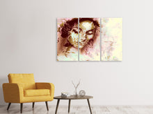 Laden Sie das Bild in den Galerie-Viewer, Leinwandbild 3-teilig Romantisches Portrait einer Schönheit