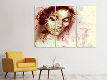 Laden Sie das Bild in den Galerie-Viewer, Leinwandbild 3-teilig Romantisches Portrait einer Schönheit