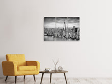 Laden Sie das Bild in den Galerie-Viewer, Leinwandbild 3-teilig Skyline Schwarzweissfotografie New York