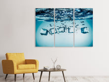 Laden Sie das Bild in den Galerie-Viewer, Leinwandbild 3-teilig Eiswürfel-Quadro