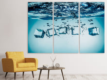 Laden Sie das Bild in den Galerie-Viewer, Leinwandbild 3-teilig Eiswürfel-Quadro