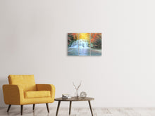 Laden Sie das Bild in den Galerie-Viewer, Leinwandbild 3-teilig Wasserfall im Licht