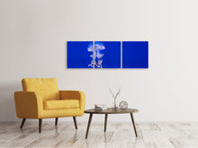 Laden Sie das Bild in den Galerie-Viewer, Panorama Leinwandbild 3-teilig Leuchtende Qualle