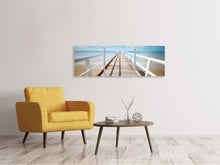 Laden Sie das Bild in den Galerie-Viewer, Panorama Leinwandbild 3-teilig Am Steg