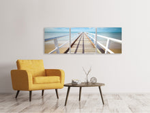 Laden Sie das Bild in den Galerie-Viewer, Panorama Leinwandbild 3-teilig Am Steg